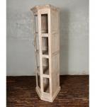 RECLAIMED TEAK WOOD & GLASS CORNER DISPLAY CABINET