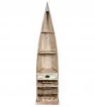 SOLID RECLAIMED TEAK WOOD BOAT NAUTICAL WINE RACK BOOKCASE W/ SHELVES