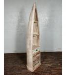 RECLAIMED WOOD BOAT NAUTICAL WINE RACK BOOKCASE W/ SHELVES