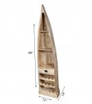RECLAIMED WOOD BOAT NAUTICAL WINE RACK BOOKCASE W/ SHELVES