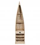 RECLAIMED WOOD BOAT NAUTICAL WINE RACK BOOKCASE W/ SHELVES