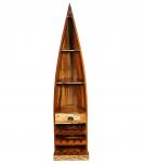 RECLAIMED WOOD BOAT NAUTICAL WINE RACK BOOKCASE W/ SHELVES