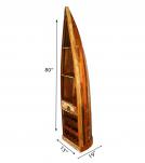RECLAIMED WOOD BOAT NAUTICAL WINE RACK BOOKCASE W/ SHELVES