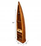 RECLAIMED WOOD BOAT NAUTICAL WINE RACK BOOKCASE W/ SHELVES