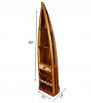 RECLAIMED WOOD BOAT NAUTICAL WINE RACK BOOKCASE W/ SHELVES