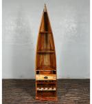 RECLAIMED WOOD BOAT NAUTICAL WINE RACK BOOKCASE W/ SHELVES