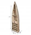 SOLID RECLAIMEDTEAK WOOD BOAT NAUTICAL WINE RACK BOOKCASE W/ SHELVES