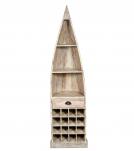 SOLID RECLAIMEDTEAK WOOD BOAT NAUTICAL WINE RACK BOOKCASE W/ SHELVES