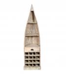 RECLAIMED WOOD BOAT NAUTICAL WINE RACK BOOKCASE W/ SHELVES