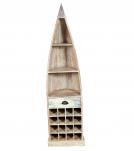 RECLAIMED WOOD BOAT NAUTICAL WINE RACK BOOKCASE W/ SHELVES