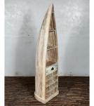 RECLAIMED WOOD BOAT NAUTICAL WINE RACK BOOKCASE W/ SHELVES