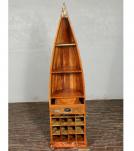 RECLAIMED WOOD BOAT NAUTICAL WINE RACK BOOKCASE W/ SHELVES