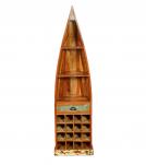 RECLAIMED WOOD BOAT NAUTICAL WINE RACK BOOKCASE W/ SHELVES