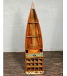 RECLAIMED WOOD BOAT NAUTICAL WINE RACK BOOKCASE W/ SHELVES