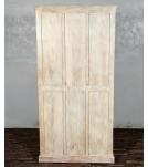 SOLID RECLAIMED CARVED WOOD STORAGE CABINET W/ IRON DETAILS