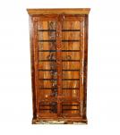 SOLID RECLAIMED CARVED TEAK WOOD STORAGE CABINET W/ IRON DETAILS