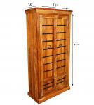 RECLAIMED CARVED WOOD STORAGE CABINET W/ IRON DETAILS