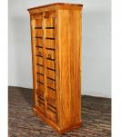 RECLAIMED CARVED WOOD STORAGE CABINET W/ IRON DETAILS