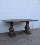 SOLID WOOD PEDESTAL DINING TABLE 