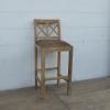 SOLID WOOD BAR STOOL W/ FULL HIDE LEATHER SEAT