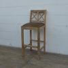 SOLID WOOD BAR STOOL W/ FULL HIDE LEATHER SEAT