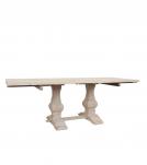 SOLID WOOD PEDESTAL EXTENSION DINING TABLE