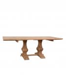 SOLID WOOD PEDESTAL EXTENSION DINING TABLE