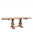 SOLID WOOD PEDESTAL EXTENSION DINING TABLE