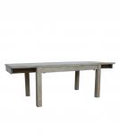 EXTENDABLE SOLID WOOD DINING TABLE W/ SELF-STORING EXTENSIONS