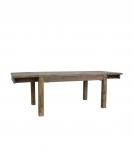 EXTENDABLE SOLID WOOD DINING TABLE W/ SELF-STORING EXTENSIONS