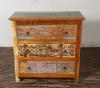 SOLID RECLAIMED TEAK WOOD HAND CARVED DRESSER BUREAU CABINET 3 DRAWERS
