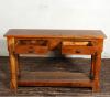 SOLID RECLAIMED TEAK WOOD CONSOLE WITH 2 DRAWERS & SHELF