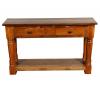 SOLID RECLAIMED TEAK WOOD CONSOLE WITH 2 DRAWERS & SHELF