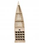 SOLID RECLAIMED TEAK BOAT WINE RACK W/ SHELVES