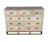 SOLID RECLAIMED TEAK WOOD 9 DRAWER DRESSER CHEST BUREAU SIDEBOARD