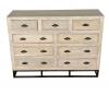 SOLID RECLAIMED TEAK WOOD 9 DRAWER DRESSER CHEST BUREAU SIDEBOARD