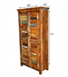 SOLID RECLAIMED TEAK WOOD 2 DOOR WARDROBE CABINET ARMOIRE