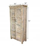 SOLID RECLAIMED TEAK WOOD 2 DOOR WARDROBE CABINET ARMOIRE