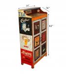 SOLID WOOD HAND PAINTED ADVERTISING 2 DOOR STORAGE CABINET