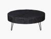 SOLID WOOD & IRON ROUND COFFEE TABLE