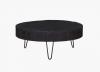 SOLID WOOD & IRON ROUND COFFEE TABLE
