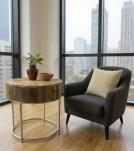 SOLID WOOD & IRON END TABLE 