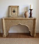 HAND CARVED SOLID WOOD  CONSOLE