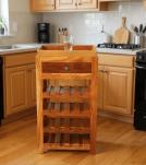 SOLID RECLAIMED TEAK WOOD WINE BAR W/ DRAWER & TRAY