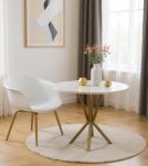 ROUND IRON & WOOD  DINING TABLE 
