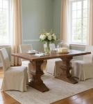 SOLID WOOD PEDESTAL DINING TABLE