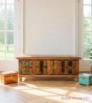 Brass Inlay Buddha Reclaimed Wood Trunk