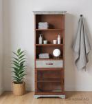 TALL IRON & SOLID WOOD CABINET
