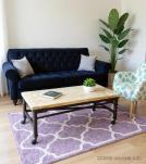 SOLID WOOD & IRON TROLLEY COFFEE TABLE