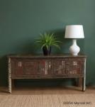 RECLAIMED WOOD CONSOLE / SOFA TABLE W/ INLAID TRIM PIECES